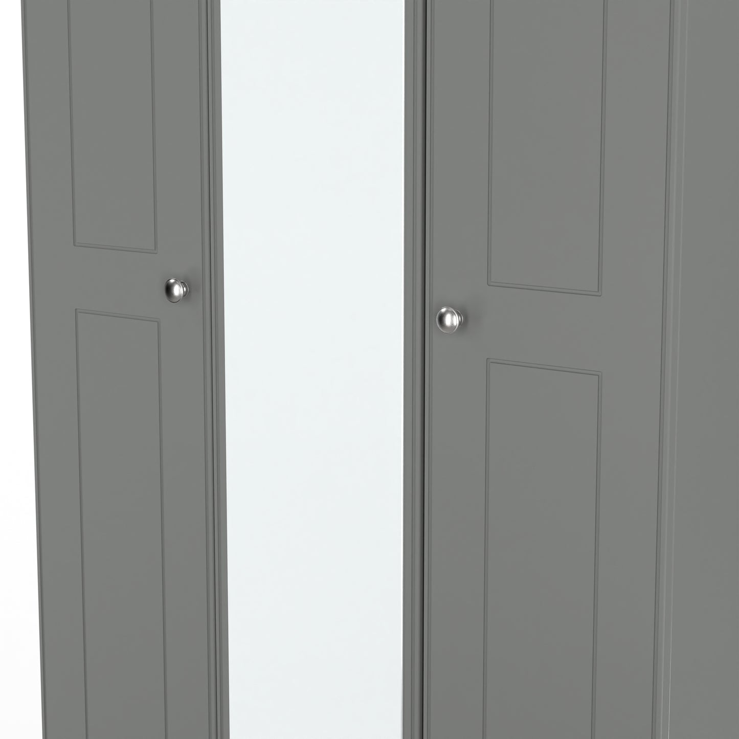 Victoria Tall Mirror Wardrobe Grey & Light Oak 1 Shelf 111cm