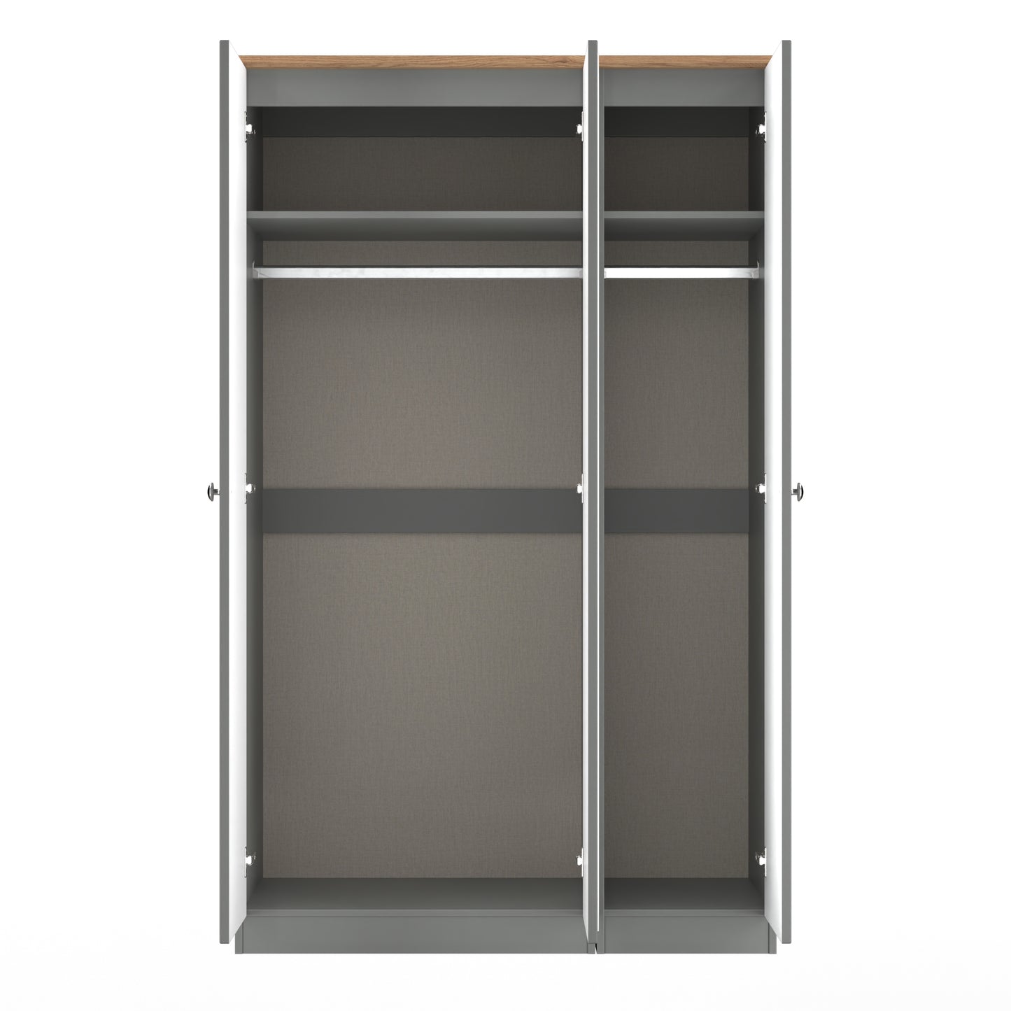 Victoria Tall Mirror Wardrobe Grey & Light Oak 1 Shelf 111cm