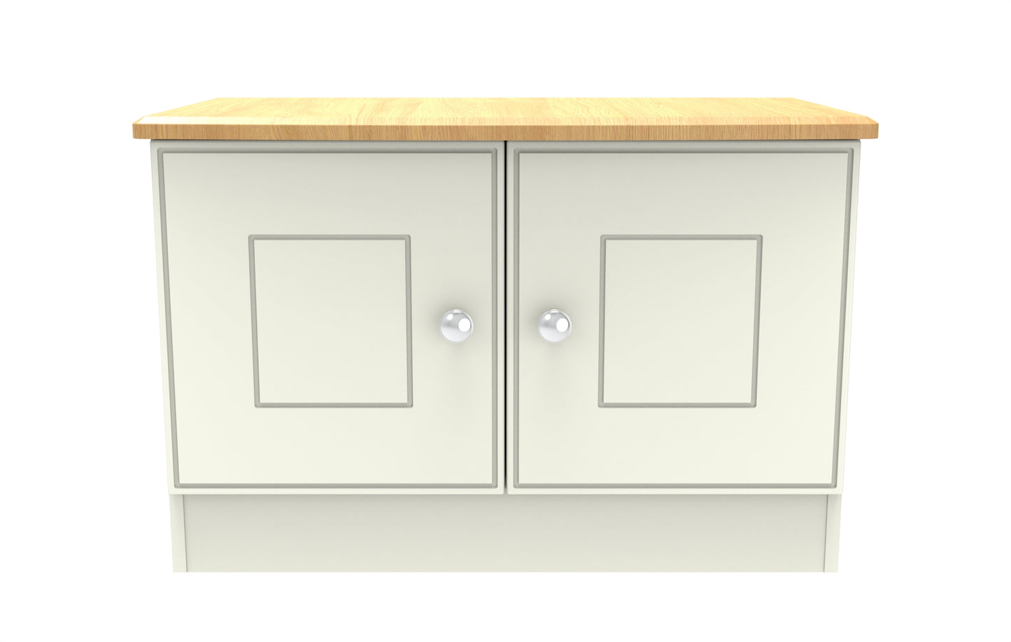 Victoria TV Unit Cream & Light Oak 2 Doors 77cm