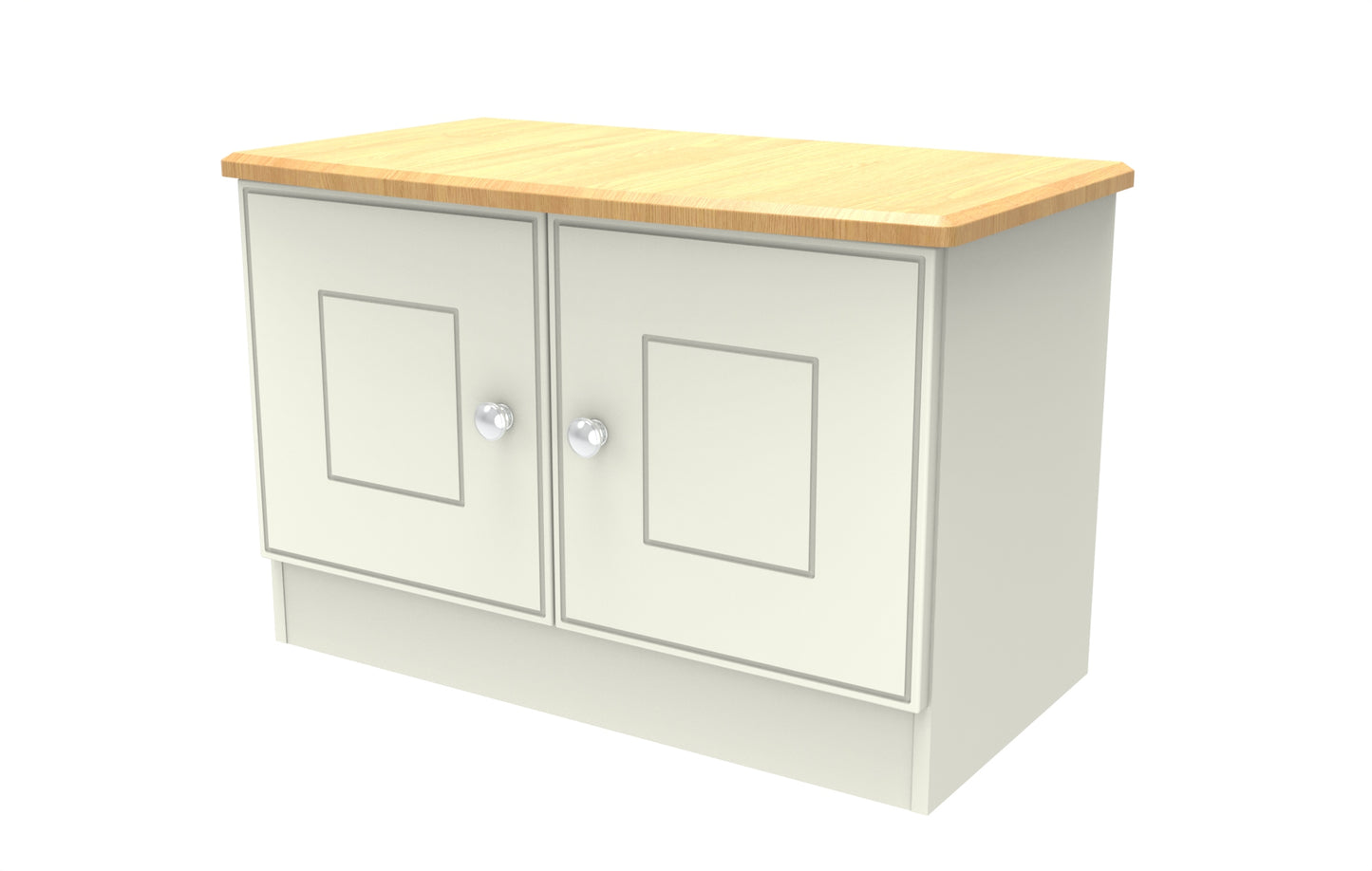 Victoria TV Unit Cream & Light Oak 2 Doors 77cm