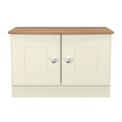 Victoria TV Unit Cream & Light Oak 2 Doors 77cm