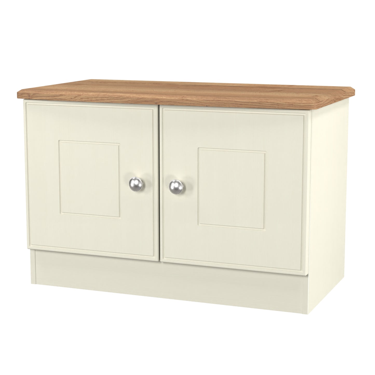 Victoria TV Unit Cream & Light Oak 2 Doors 77cm