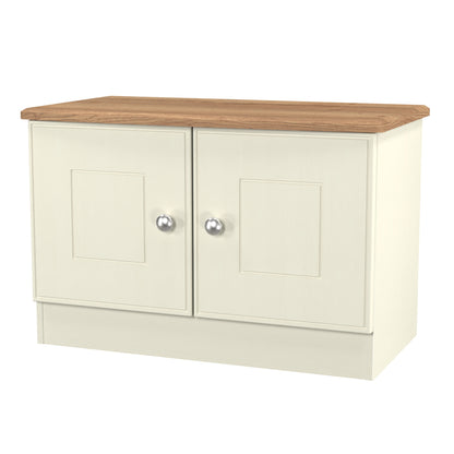 Victoria TV Unit Cream & Light Oak 2 Doors 77cm