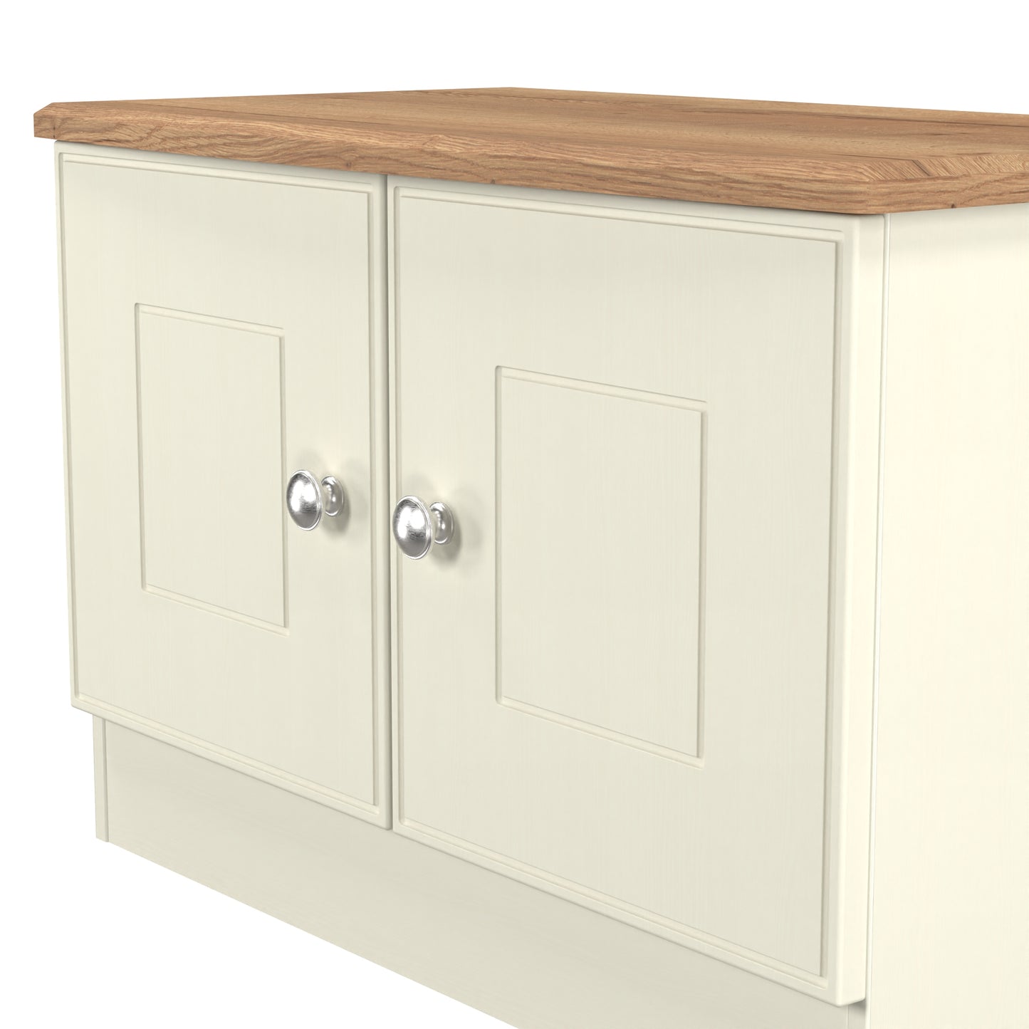 Victoria TV Unit Cream & Light Oak 2 Doors 77cm