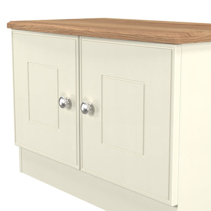 Victoria TV Unit Cream & Light Oak 2 Doors 77cm