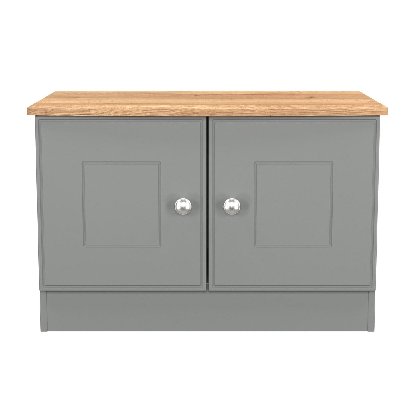 Victoria TV Unit Grey & Light Oak 2 Doors 77cm
