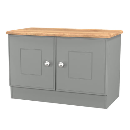 Victoria TV Unit Grey & Light Oak 2 Doors 77cm