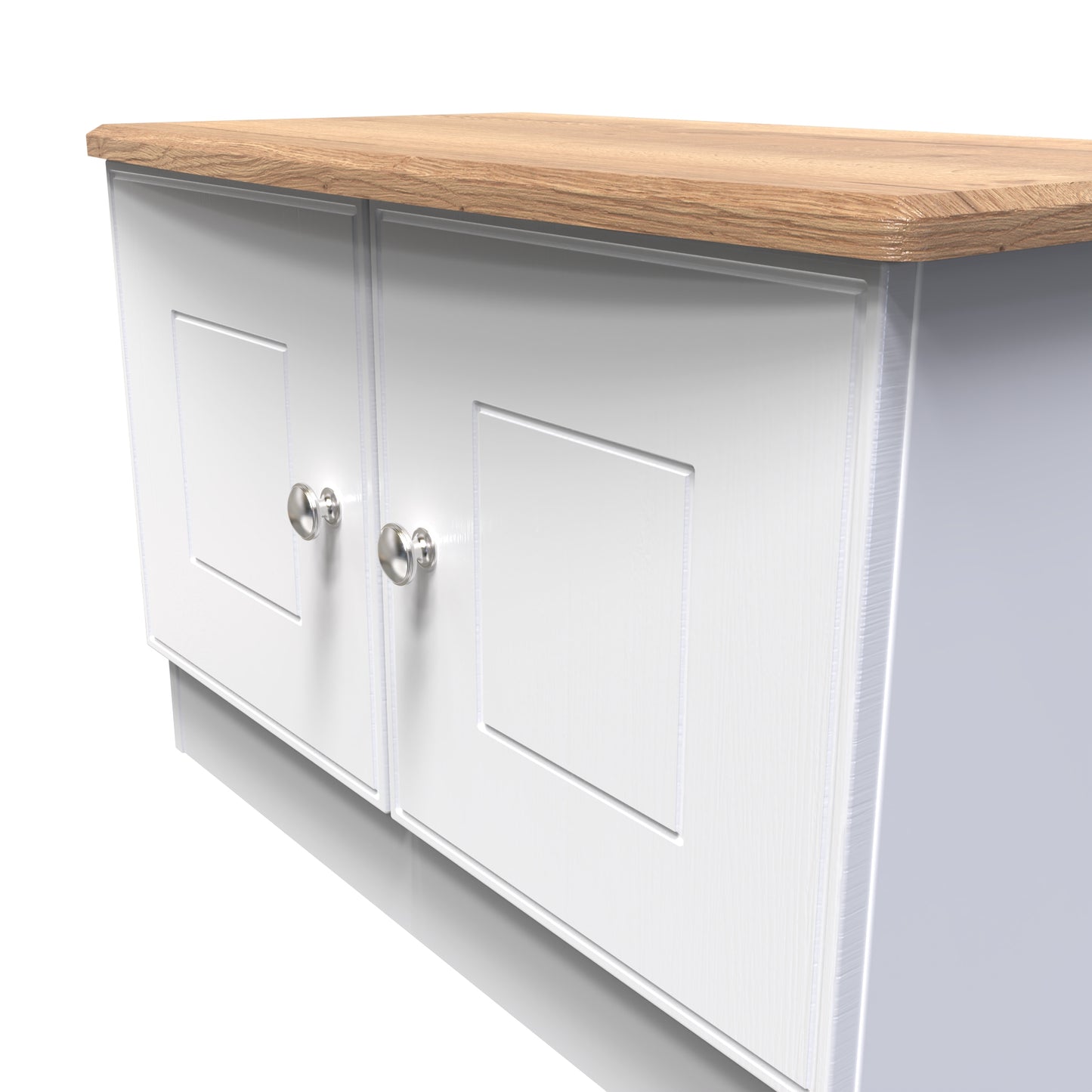 Victoria TV Unit White & Light Oak 2 Doors 77cm