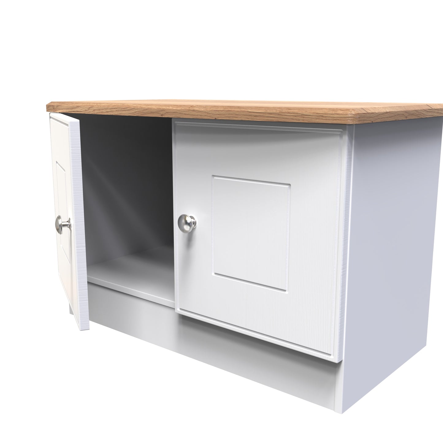 Victoria TV Unit White & Light Oak 2 Doors 77cm