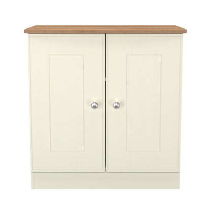 Victoria Cabinet Cream & Light Oak 2 Doors 77cm