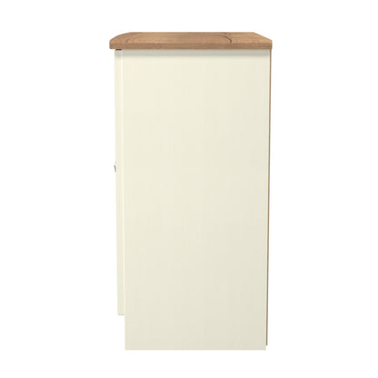 Victoria Cabinet Cream & Light Oak 2 Doors 77cm