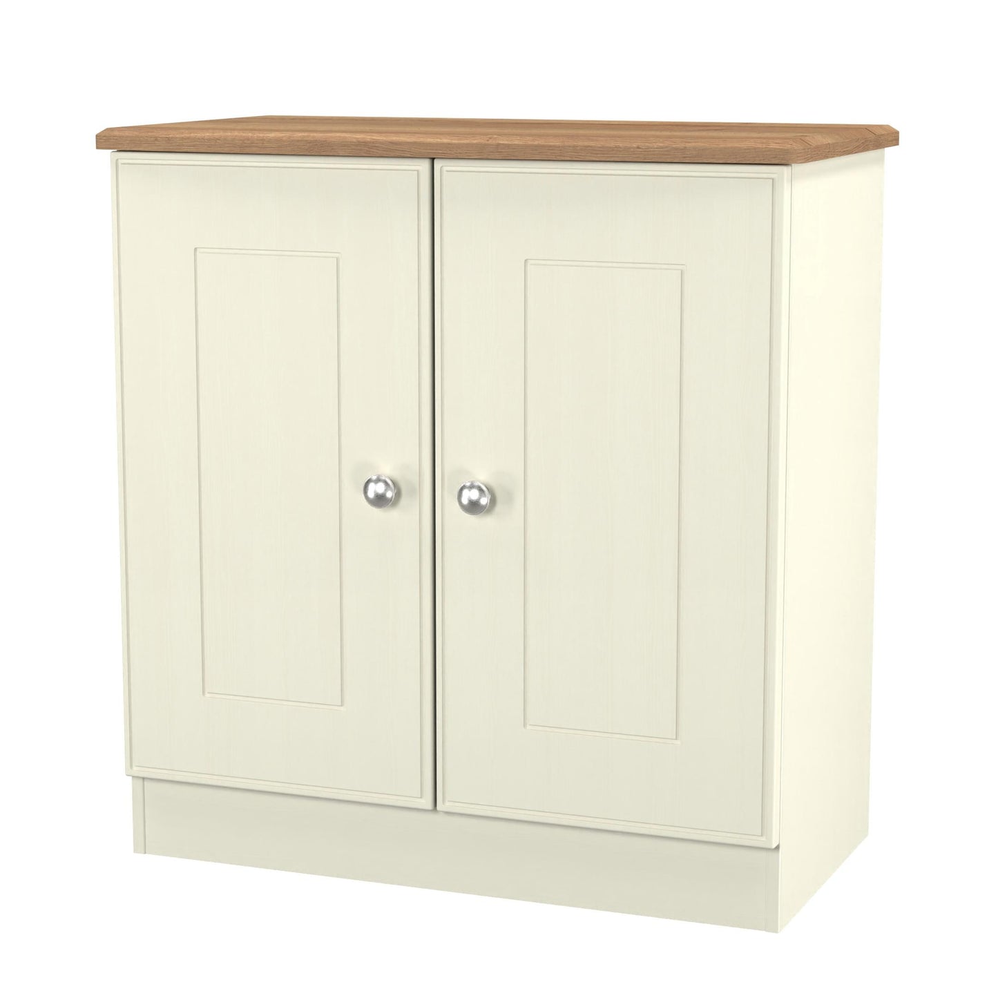 Victoria Cabinet Cream & Light Oak 2 Doors 77cm