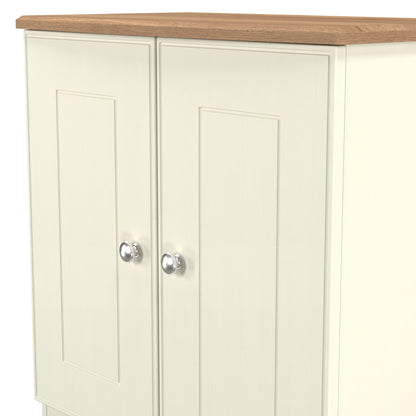 Victoria Cabinet Cream & Light Oak 2 Doors 77cm