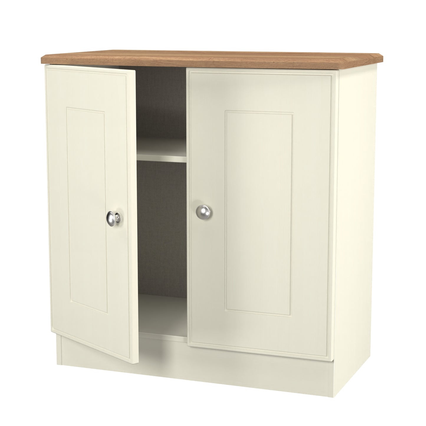 Victoria Cabinet Cream & Light Oak 2 Doors 77cm