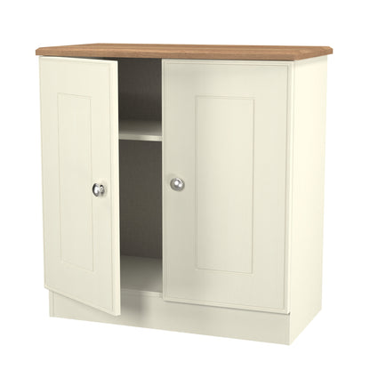 Victoria Cabinet Cream & Light Oak 2 Doors 77cm