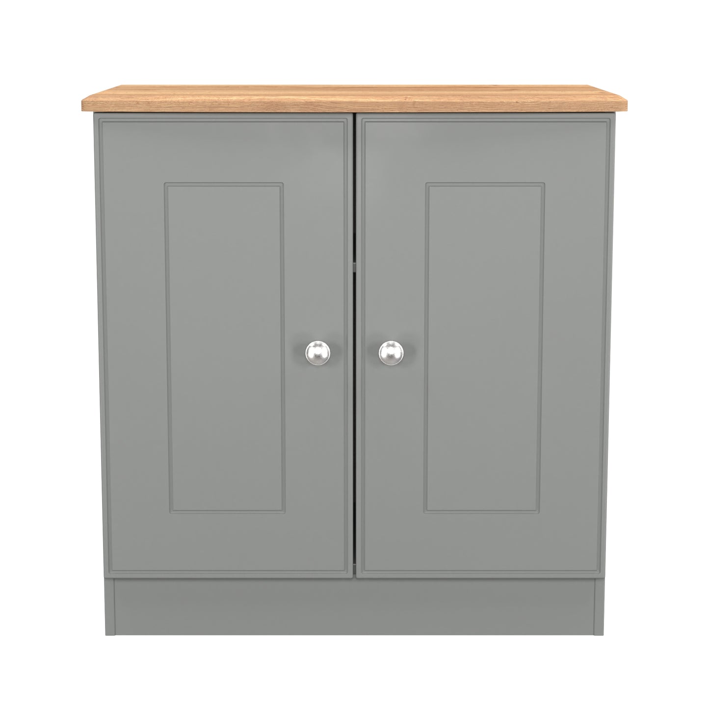 Victoria Cabinet Grey & Light Oak 2 Doors 77cm