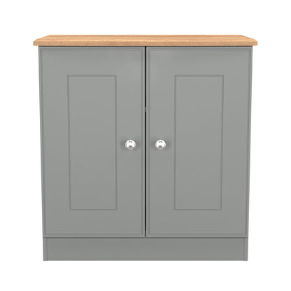 Victoria Cabinet Grey & Light Oak 2 Doors 77cm