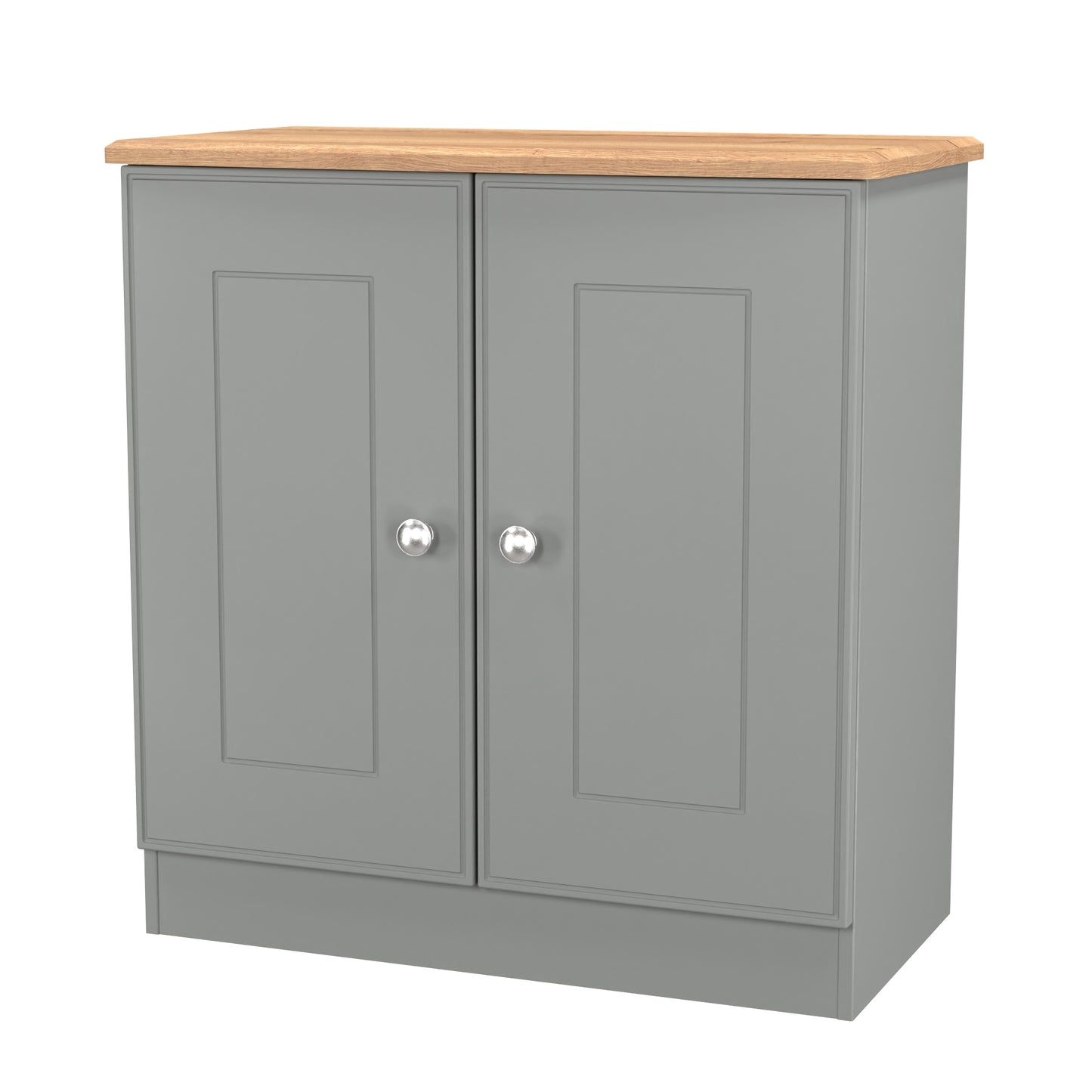 Victoria Cabinet Grey & Light Oak 2 Doors 77cm