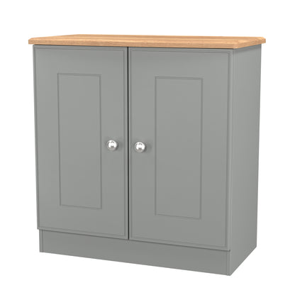 Victoria Cabinet Grey & Light Oak 2 Doors 77cm