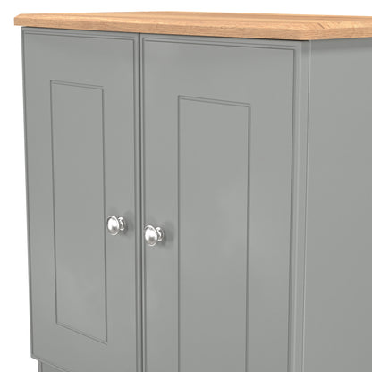 Victoria Cabinet Grey & Light Oak 2 Doors 77cm