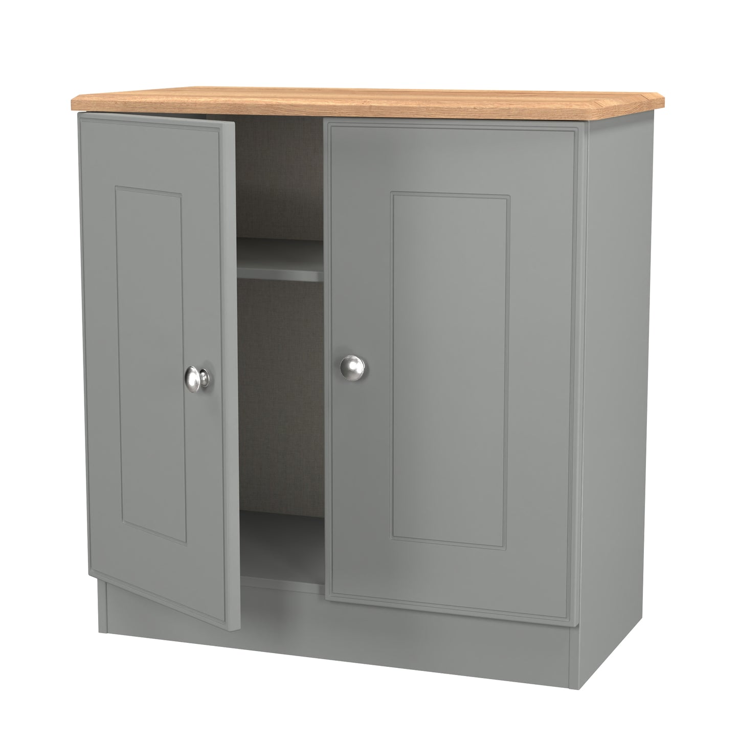 Victoria Cabinet Grey & Light Oak 2 Doors 77cm