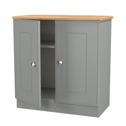 Victoria Cabinet Grey & Light Oak 2 Doors 77cm