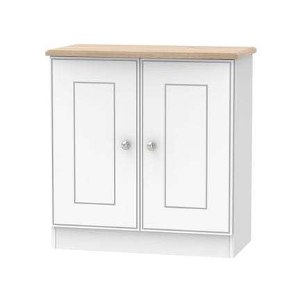 Victoria Cabinet White & Light Oak 2 Doors 77cm