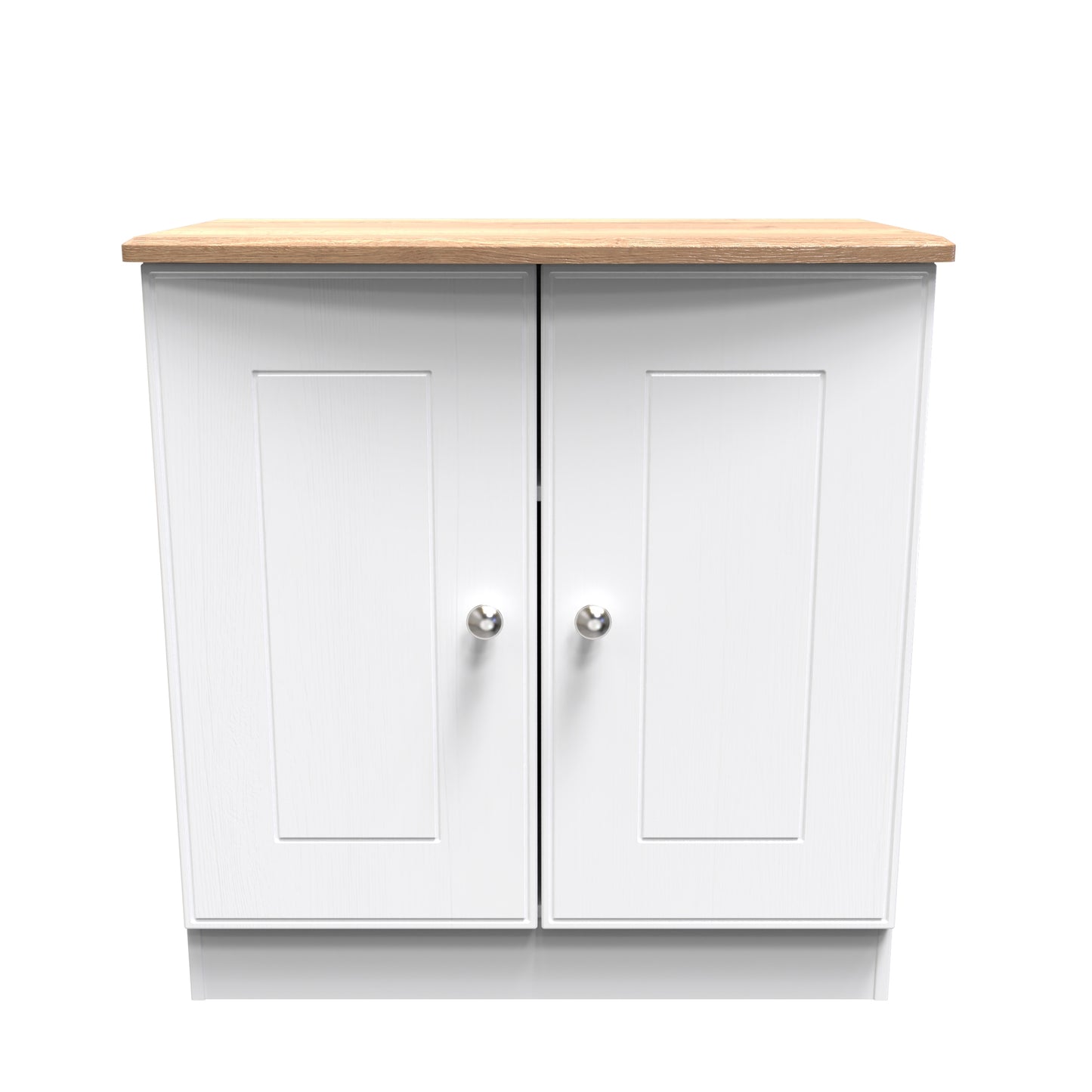Victoria Cabinet White & Light Oak 2 Doors 77cm