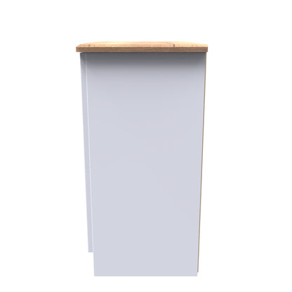 Victoria Cabinet White & Light Oak 2 Doors 77cm