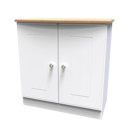 Victoria Cabinet White & Light Oak 2 Doors 77cm