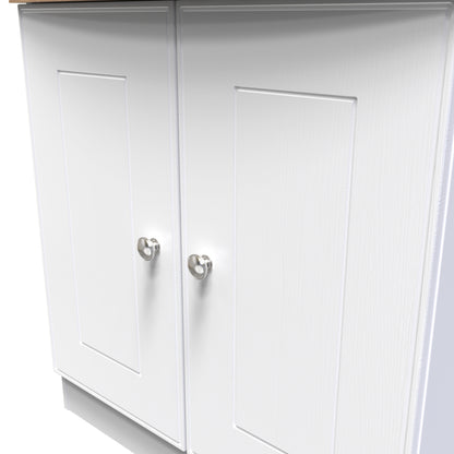 Victoria Cabinet White & Light Oak 2 Doors 77cm