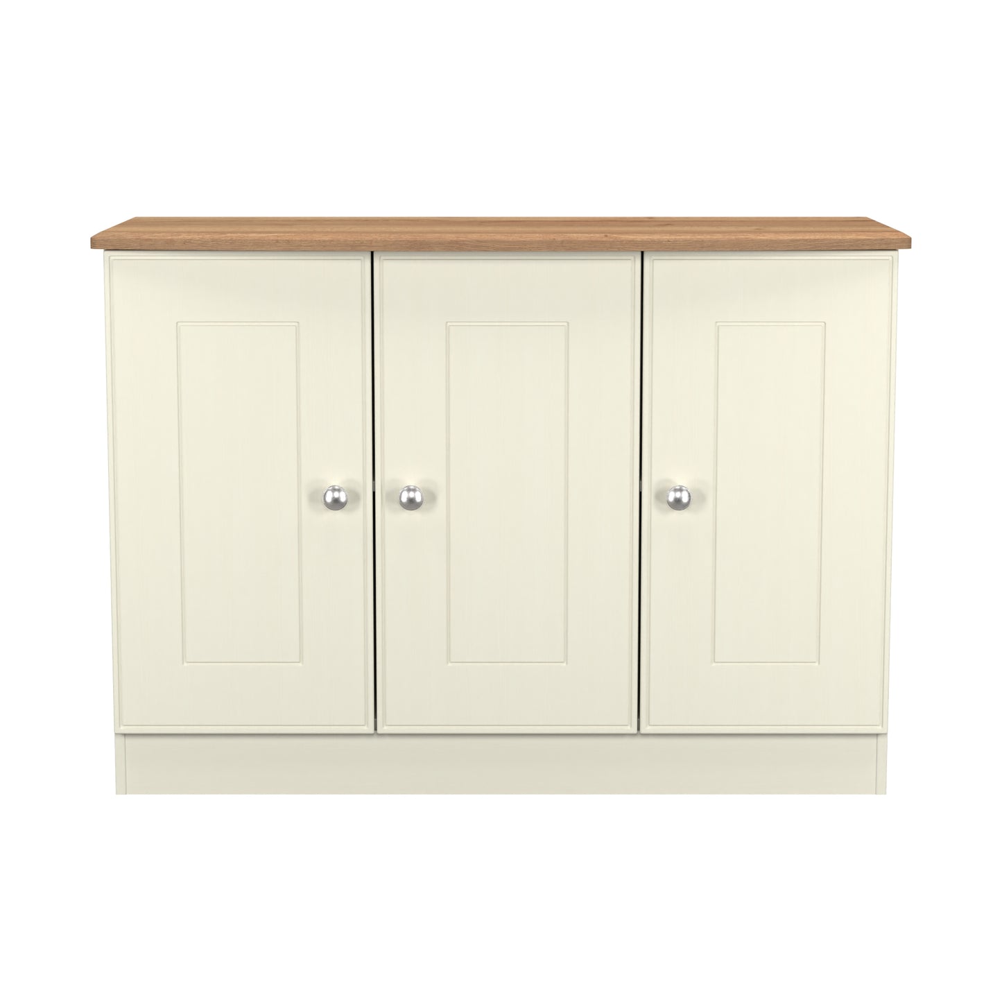 Victoria Large Sideboard Cream & Light Oak 3 Doors 112cm