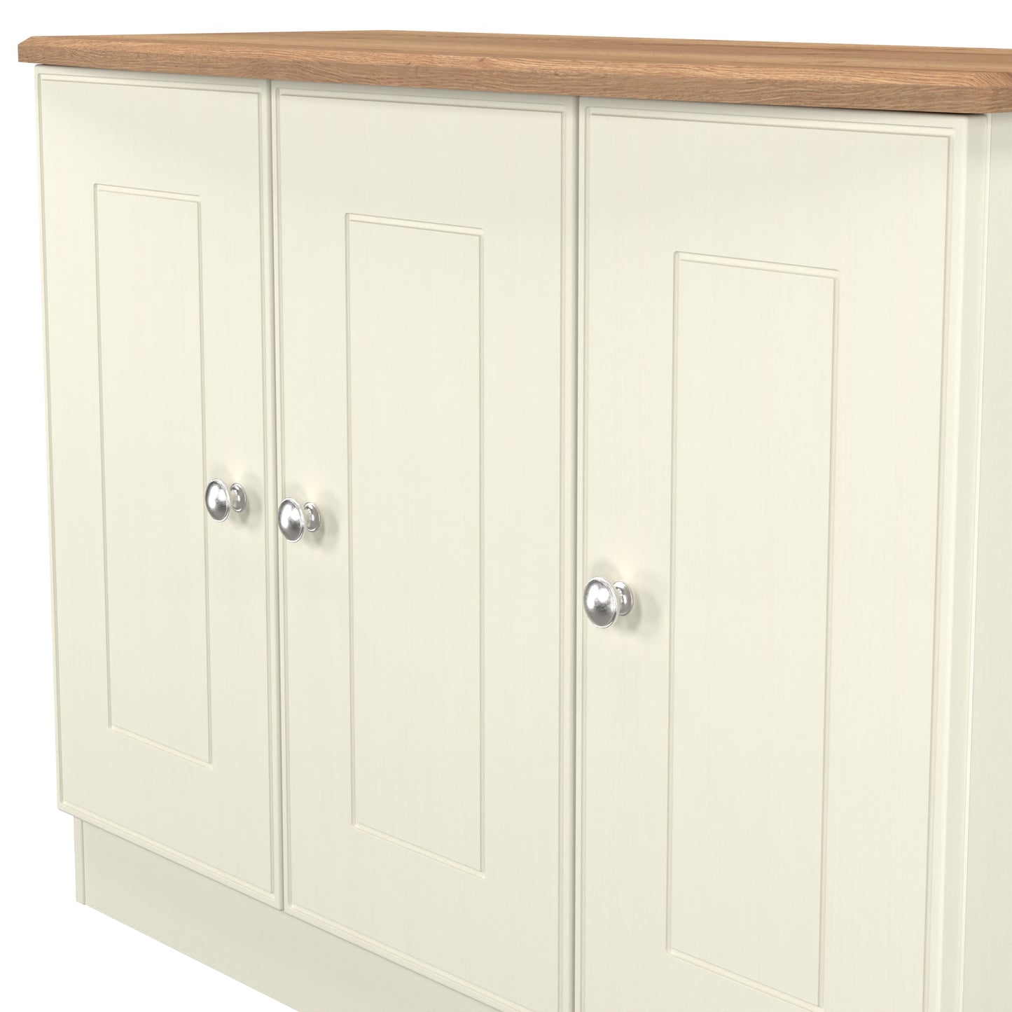 Victoria Large Sideboard Cream & Light Oak 3 Doors 112cm