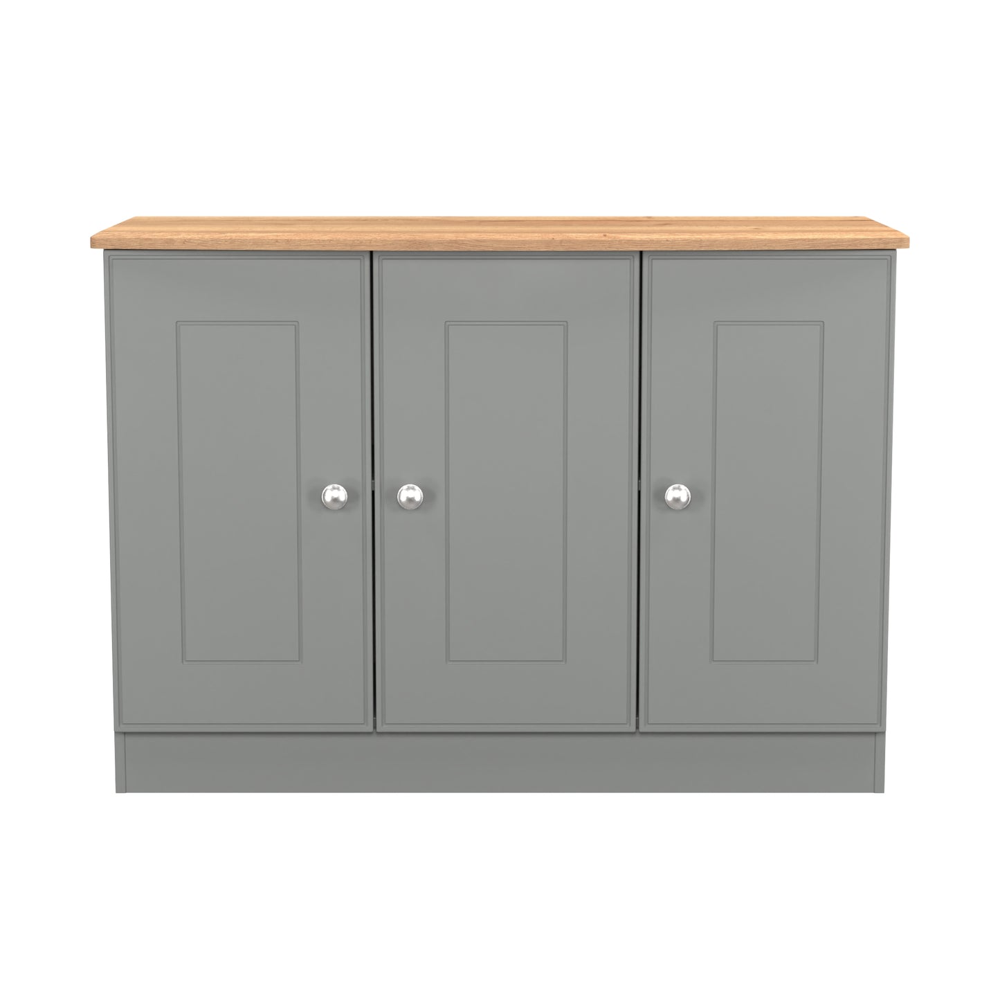 Victoria Large Sideboard Grey & Light Oak 3 Doors 112cm