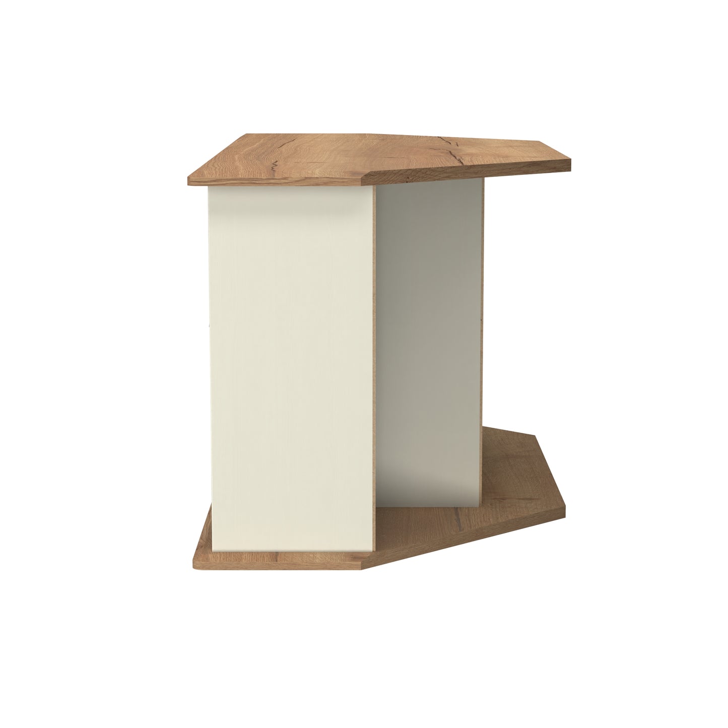 Victoria Corner Corner TV Unit Cream & Light Oak 5 Shelves 1 Drawer 112cm