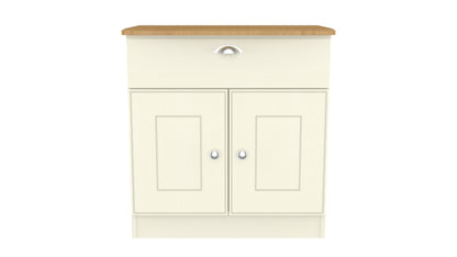 Victoria Sideboard Cream & Light Oak 2 Doors 1 Drawer 77cm