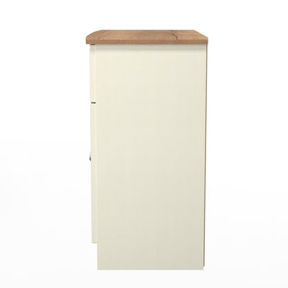 Victoria Sideboard Cream & Light Oak 2 Doors 1 Drawer 77cm