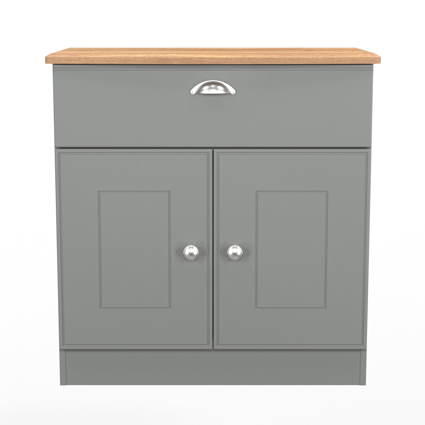 Victoria Sideboard Grey & Light Oak 2 Doors 1 Drawer 77cm