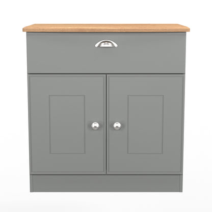 Victoria Sideboard Grey & Light Oak 2 Doors 1 Drawer 77cm