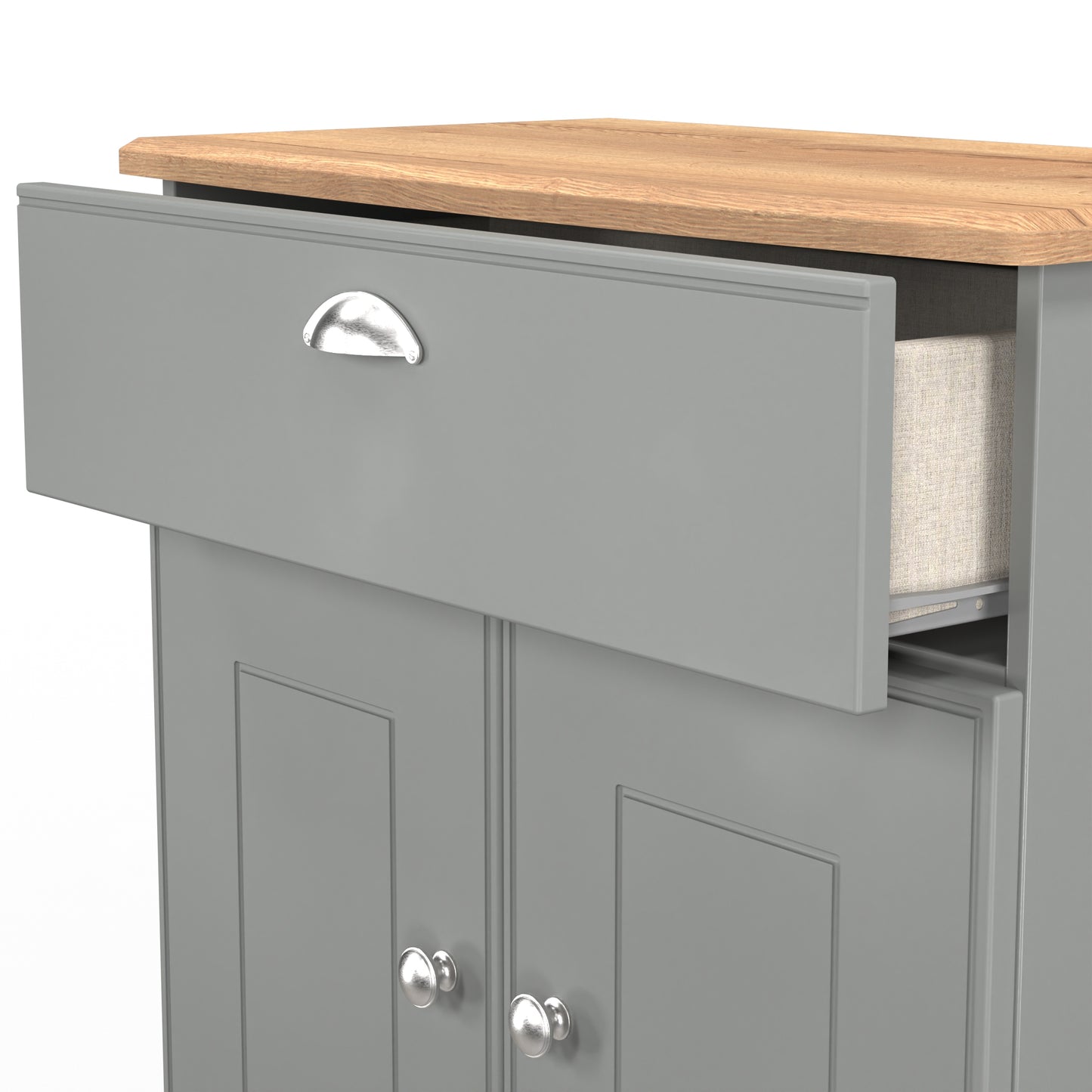 Victoria Sideboard Grey & Light Oak 2 Doors 1 Drawer 77cm