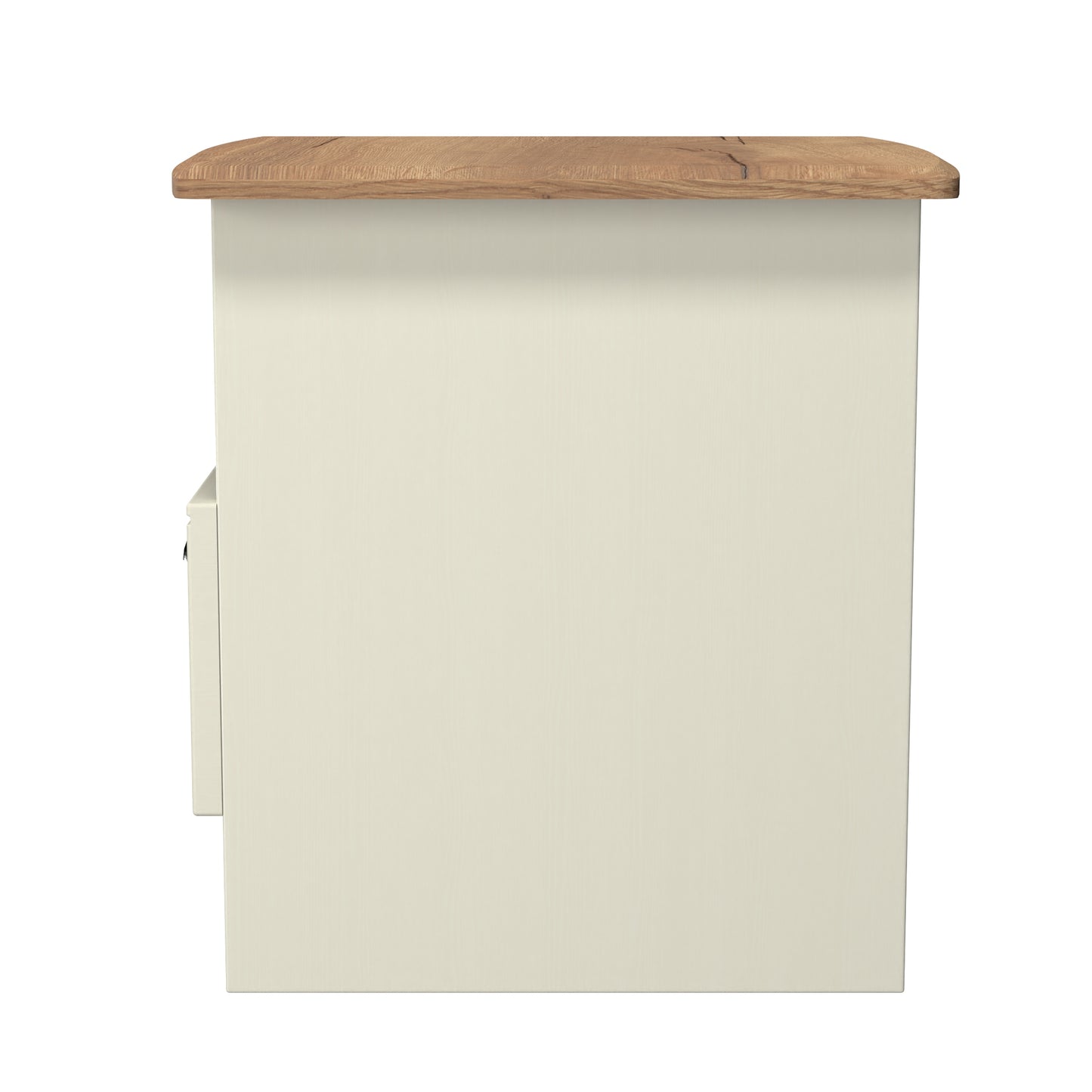 Victoria Side Table Cream & Light Oak 1 Shelf 1 Drawer 44cm
