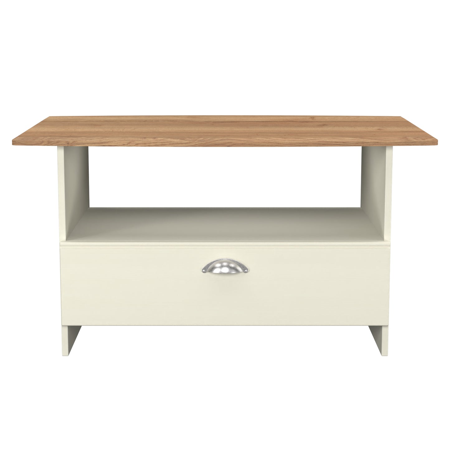 Victoria Coffee Table Cream & Light Oak 1 Shelf 1 Drawer 93cm