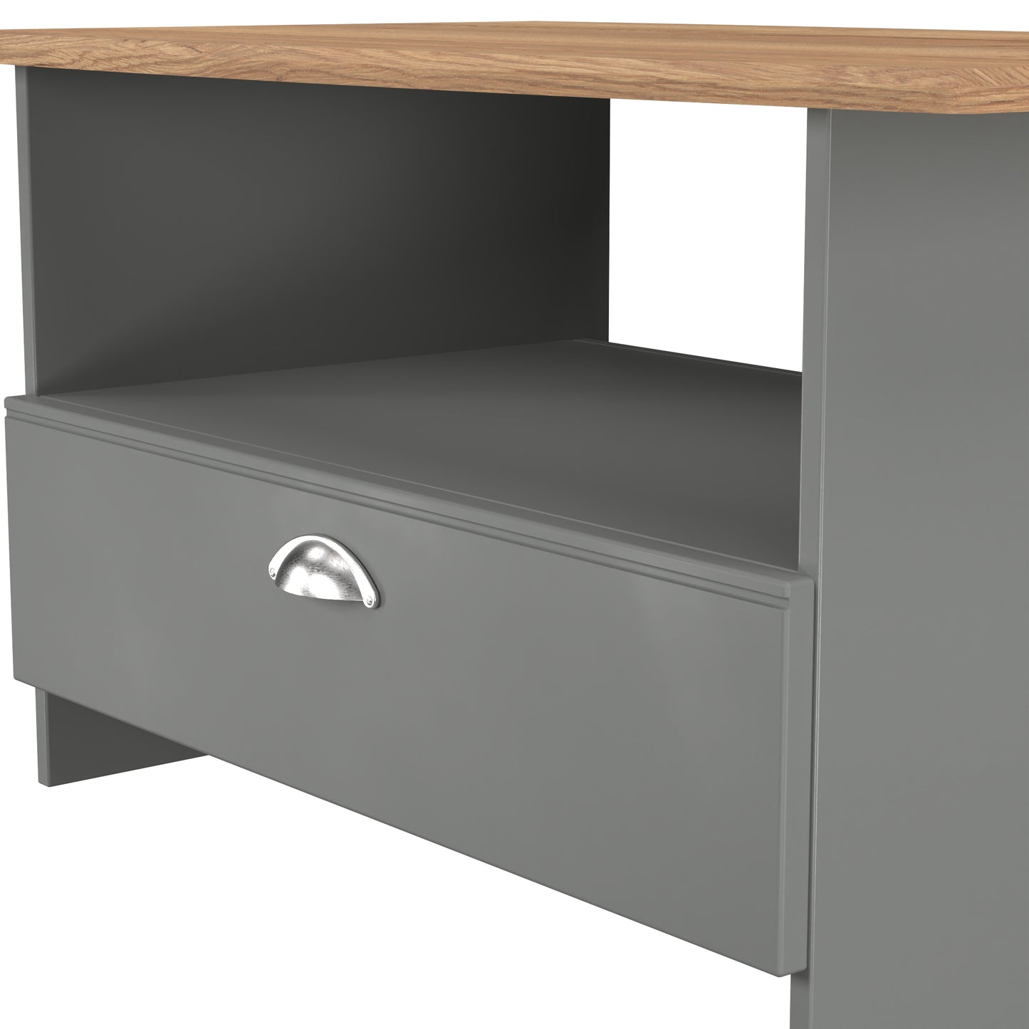 Victoria Coffee Table Grey & Light Oak 1 Shelf 1 Drawer 93cm