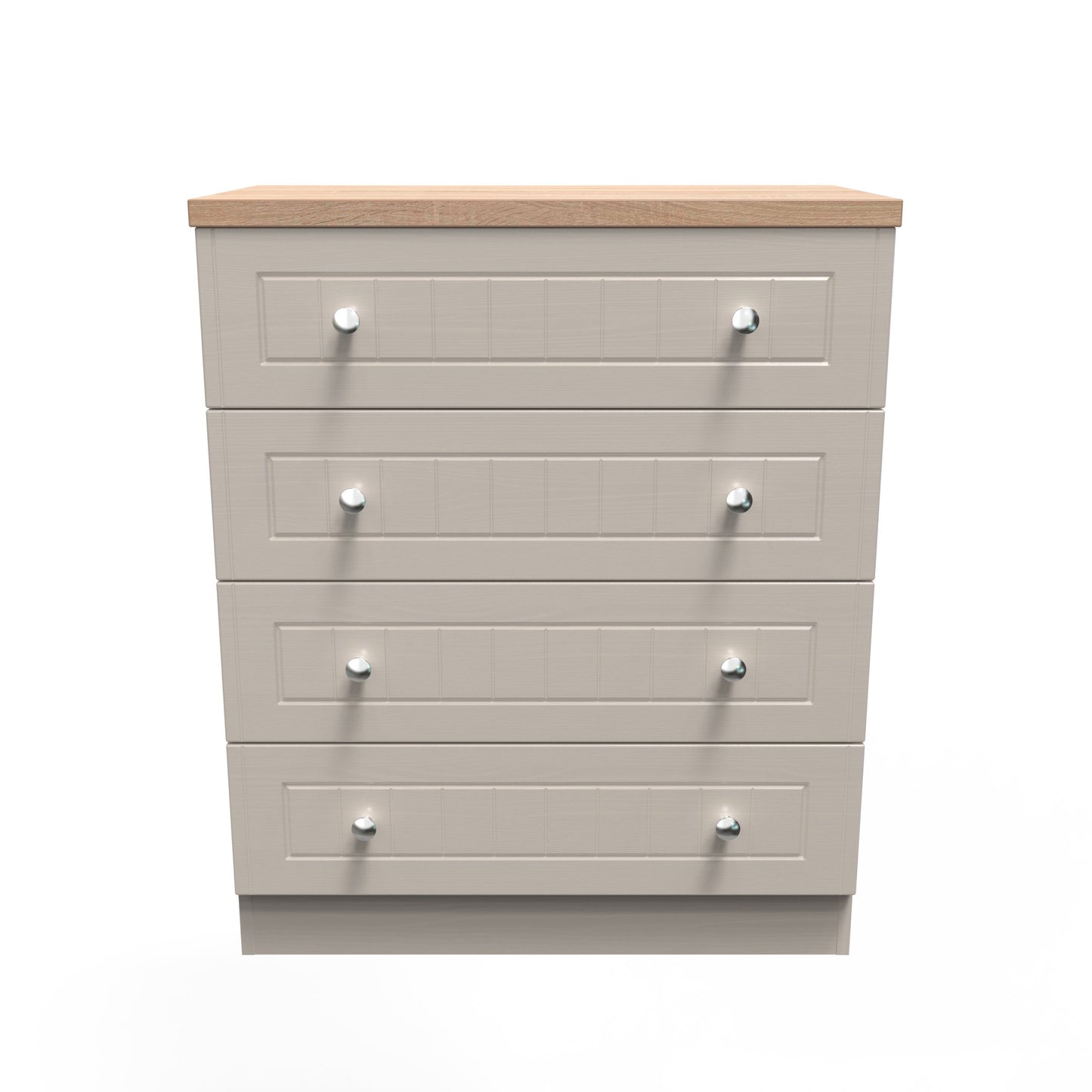 Vienna Chest of Drawers Off-white & Light Oak 4 Drawers 74cm
