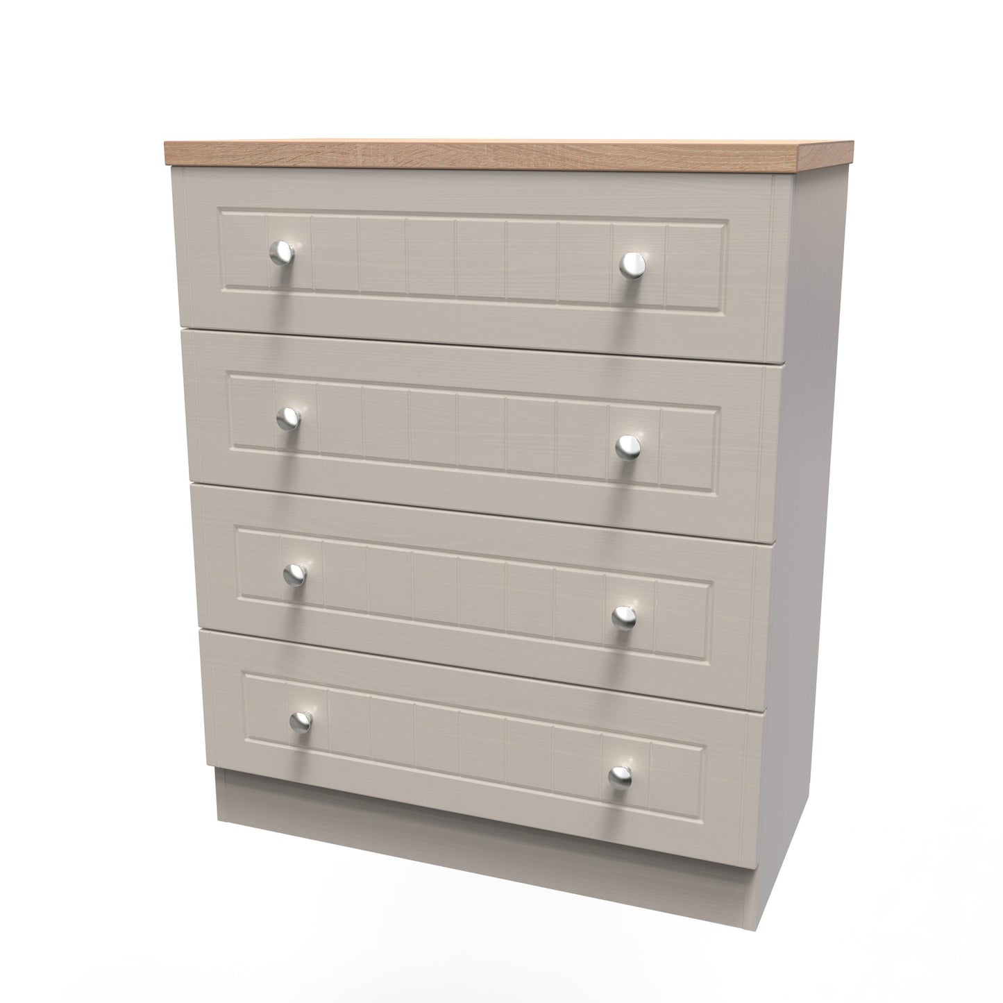 Vienna Chest of Drawers Off-white & Light Oak 4 Drawers 74cm