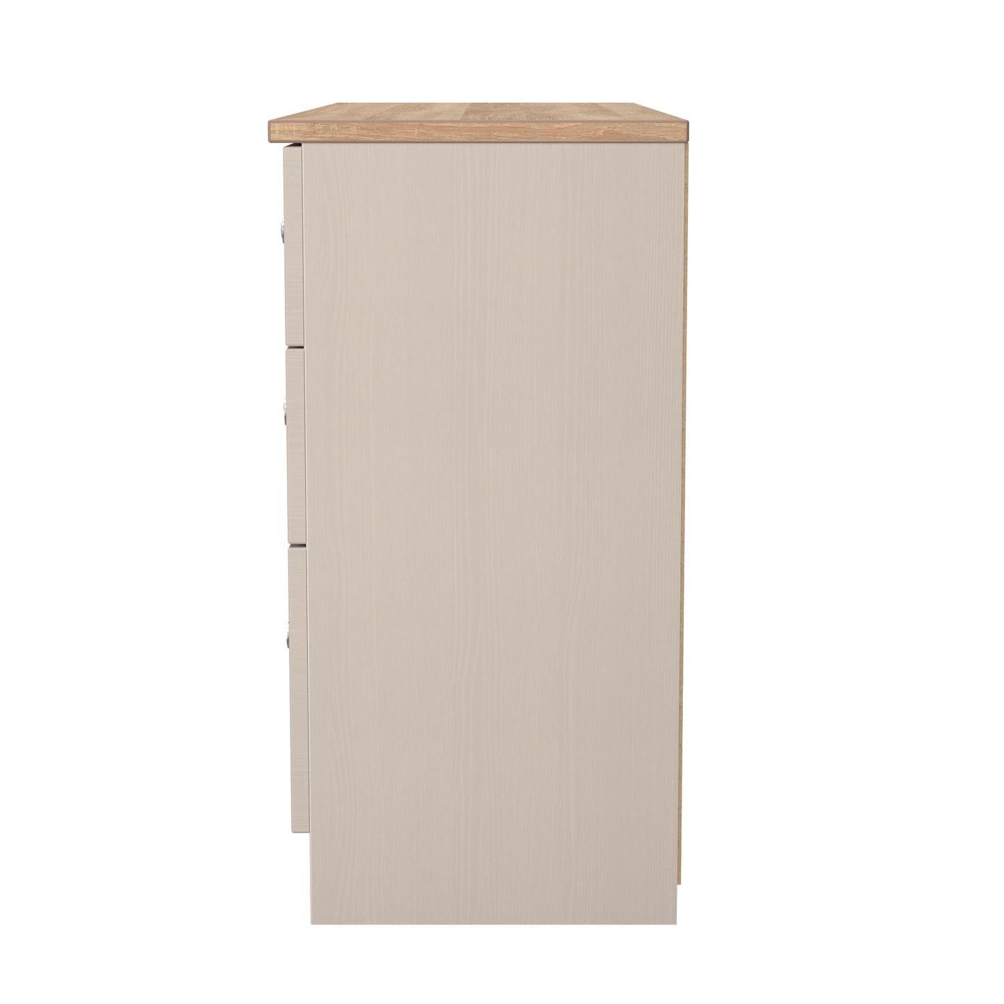 Vienna Large Chest of Drawers Off-white & Light Oak 6 Drawers 110cm