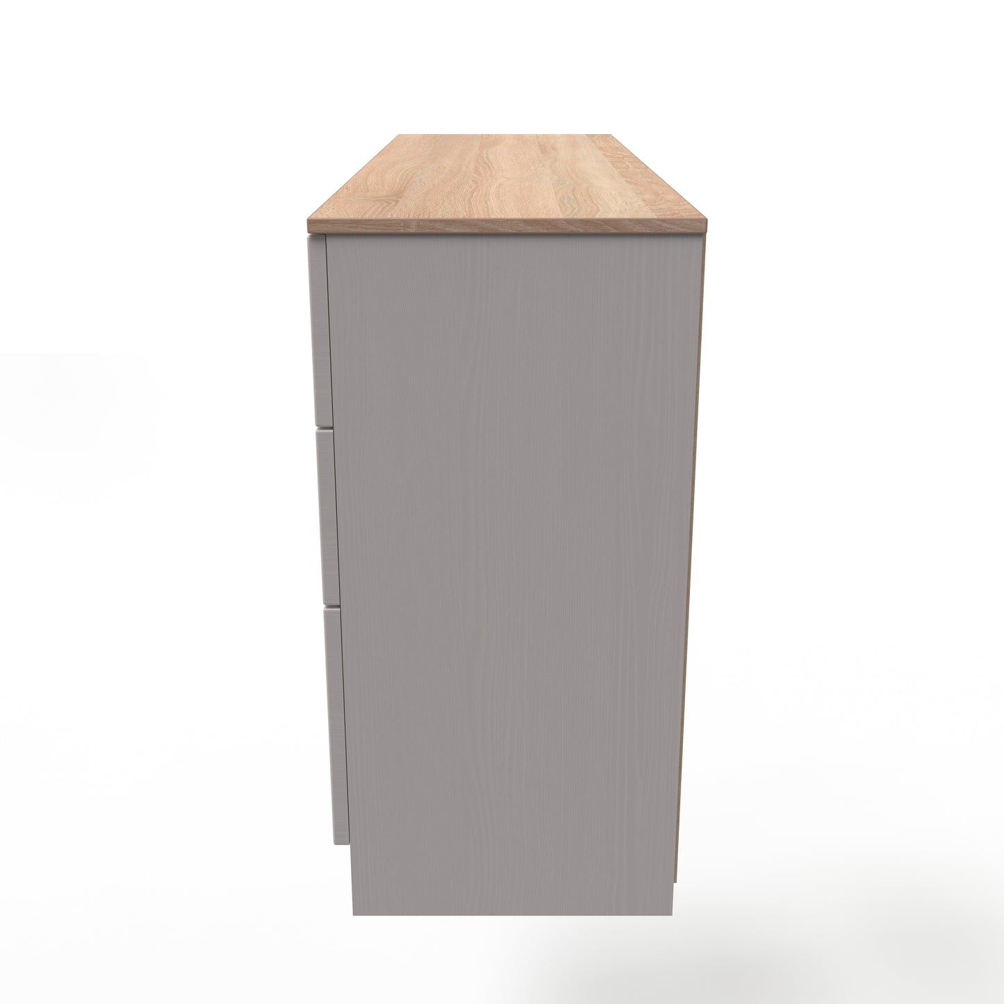 Vienna Desk Off-white & Light Oak 6 Drawers 125cm