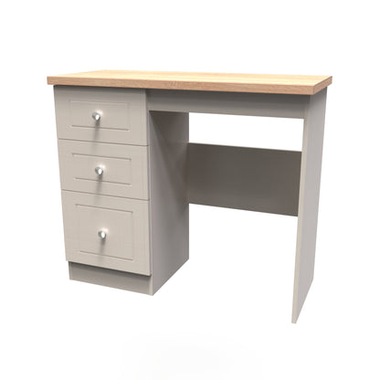Vienna Desk Off-white & Light Oak 3 Drawers 90cm