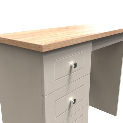 Vienna Desk Off-white & Light Oak 3 Drawers 90cm