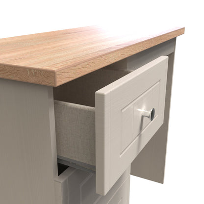 Vienna Desk Off-white & Light Oak 3 Drawers 90cm